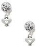 Silver Plated Mini Heart with Cutout - Crystal Clip on Earrings