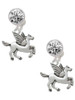 Silver Plated Medium Pegasus - Crystal Clip on Earrings