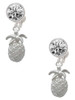 Silver Plated Pineapple - Crystal Clip on Earrings