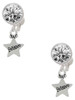 Silver Plated Mini ''Believe'' Star - Crystal Clip on Earrings