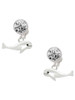 Silver Plated Whale - Crystal Clip on Earrings: Color Choice - Red, Green, Blue, Purple, Pink, Clear, Black