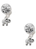 Silver Plated Mini Elephant - Crystal Clip on Earrings