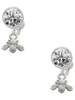 Silver Plated Mini Bee - Crystal Clip on Earrings