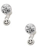 Silver Plated Mini Smiley Face - Crystal Clip on Earrings