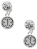 Silver Plated Round EMT Star of Life - Crystal Clip on Earrings: Color Choice - Red, Green, Blue, Purple, Pink, Clear, Black