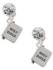 Silver Plated Bible with Cross - Crystal Clip on Earrings
