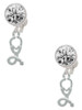 Silver Plated Stethoscope - Crystal Clip on Earrings