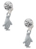 Silver Plated Penguin - Crystal Clip on Earrings