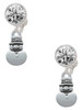Silver Plated Mini 2-D Snowman - Crystal Clip on Earrings