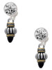 Two-tone Drop with Black Crystal - Crystal Clip on Earrings: Color Choice - Red, Green, Blue, Purple, Pink, Clear, Black