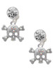 Silver Plated Skull with 3 AB Crystals - Crystal Clip on Earrings