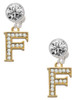 Gold-tone Crystal Initial - F - Crystal Clip on Earrings