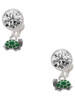 Silver Plated Mini Green Turtle - Side - Crystal Clip on Earrings: Color Choice - Red, Green, Blue, Purple, Pink, Clear, Black