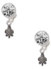 Silver Plated Mini Sea Turtle - Crystal Clip on Earrings