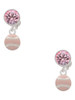 Silver Plated Mini Pink Softball or Baseball - Crystal Clip on Earrings