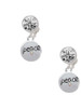 Silver Plated Peace with AB Crystal and Dove - Crystal Clip on Earrings
