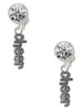 Silver Plated Beaded ''Cheer'' - Crystal Clip on Earrings