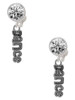 Silver Plated Beaded ''Dance'' - Crystal Clip on Earrings: Color Choice - Red, Green, Blue, Purple, Pink, Clear, Black
