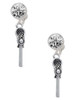 Silver Plated 3-D Lacrosse Stick and Ball - Crystal Clip on Earrings: Color Choice - Red, Green, Blue, Purple, Pink, Clear, Black