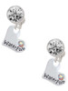 Heart with ''Water Polo'' and AB Crystal - Crystal Clip on Earrings