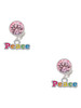 Rainbow Colored ''Peace'' - Crystal Clip on Earrings