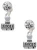 Silver Plated LIVE Stamp - Crystal Clip on Earrings