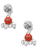 Silver Plated Enamel Basketball ''Rocks'' - Crystal Clip on Earrings