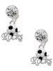 Silver Plated Enamel Soccer ball ''Rocks'' - Crystal Clip on Earrings: Color Choice - Red, Green, Blue, Purple, Pink, Clear, Black