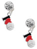 Silver Plated I Love Volleyball - Red Heart - Crystal Clip on Earrings: Color Choice - Red, Green, Blue, Purple, Pink, Clear, Black