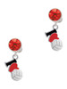 Silver Plated I Love Volleyball - Red Heart - Crystal Clip on Earrings