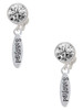 Silver Plated Satisfied Oval - Crystal Clip on Earrings: Color Choice - Red, Green, Blue, Purple, Pink, Clear, Black