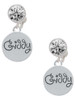 Silver Plated Giddy Circle - Crystal Clip on Earrings: Color Choice - Red, Green, Blue, Purple, Pink, Clear, Black