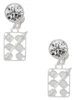 Silver Plated 3-D Eye shadow Makeup Palette - Crystal Clip on Earrings