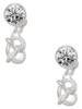 Silver Plated 3-D Pretzel - Crystal Clip on Earrings: Color Choice - Red, Green, Blue, Purple, Pink, Clear, Black