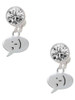 Silver Plated Emoticon :- ) - Winking - Crystal Clip on Earrings