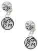 Silver Plated Dream in Circle - Crystal Clip on Earrings: Color Choice - Red, Green, Blue, Purple, Pink, Clear, Black