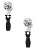 Little Black Dress - Crystal Clip on Earrings: Color Choice - Red, Green, Blue, Purple, Pink, Clear, Black