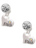 Faith Heart with AB Crystal - Crystal Clip on Earrings: Color Choice - Red, Green, Blue, Purple, Pink, Clear, Black