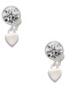 Silver Plated Mini Smooth Heart - Crystal Clip on Earrings: Color Choice - Red, Green, Blue, Purple, Pink, Clear, Black