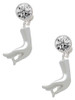 Buddha Hand (Charity & Compassion) - Crystal Clip on Earrings: Color Choice - Red, Green, Blue, Purple, Pink, Clear, Black