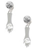 Buddha Hand (Reasoning & Teaching) - Crystal Clip on Earrings: Color Choice - Red, Green, Blue, Purple, Pink, Clear, Black