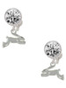 Leaping Rabbit - Crystal Clip on Earrings