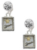 Two-tone Shadow Box ''Dream'' with Star - Crystal Clip on Earrings