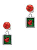 Silver Plated Red Tree Frog in Shadow Box - Crystal Clip on Earrings