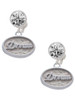 Silver Plated Dream - Oval Seal - Crystal Clip on Earrings