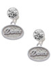 Silver Plated Dance - Oval Seal - Crystal Clip on Earrings
