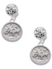 Silver Plated Hope - Round Seal - Crystal Clip on Earrings