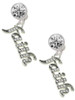Silver Plated Crystal Script ''Faith'' - Crystal Clip on Earrings