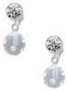 Silver Plated 3-D Frosted Clear Resin Ornament with Crystals - Crystal Clip on Earrings