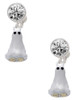 Two-tone 3-D Ghost with Black Crystals - Crystal Clip on Earrings